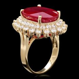 14k Yellow Gold 18.00ct Ruby 2.40ct Diamond Ring