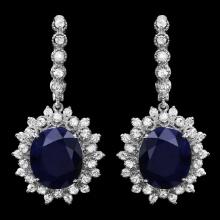 14k Gold 14ct Sapphire 2.00ct Diamond Earrings