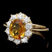 14k Gold 2.00ct Sapphire 1.00ct Diamond Ring