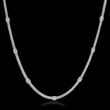 18K White Gold 7.91 cts.Diamond Necklace