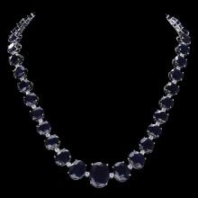 14k Gold 143ct Sapphire 4ct Diamond Necklace