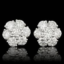 14k White Gold 2.35ct Diamond Earrings