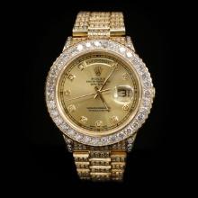 Rolex Day-Date 36mm Yellow Gold Mens Diamond Wristwatch