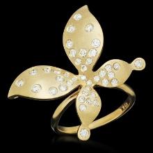 14K Gold 0.78ct Diamond Butterfly Ring