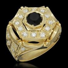 14K Gold 1.82ct Fancy Color Diamond 3.07ct Diamond Ring