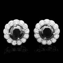 14k White Gold 3.9ct Diamond Earrings