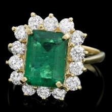 18k Gold 3.50ct Emerald 1.30ct Diamond Ring