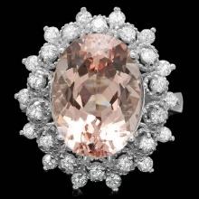 14k Gold 6.00ct Morganite 0.75ct Diamond Ring