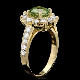 14k Gold 1.74ct Tourmaline 1.10ct Diamond Ring