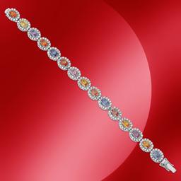 14K Gold 32.50cts Sapphire & 8.55cts Diamond Bracelet