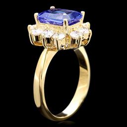 14k Gold 3.00ct Tanzanite 1.20ct Diamond Ring