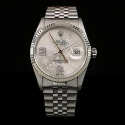 Rolex DateJust SS 36mm Custom Diamond Bezel Men's Wristwatch