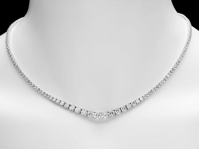 18k White Gold 11.50ct Diamond Necklace