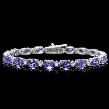 14k Gold 14ct Tanzanite 0.60ct Diamond Bracelet