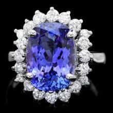 18k Gold 6.00ct Tanzanite 1.00ct Diamond Ring