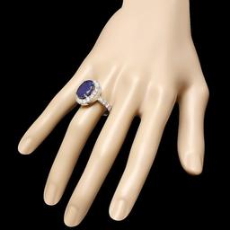 14k Gold 8.00ct Sapphire 2.00ct Diamond Ring