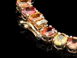 14k Gold 44ct Sapphire 1.0ct Diamond Necklace