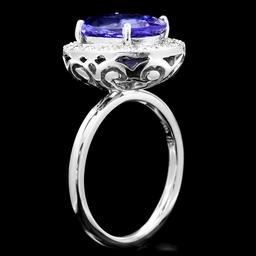 14k Gold 4.00ct Tanzanite 0.35ct Diamond Ring