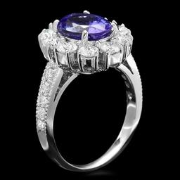 14k Gold 2.60ct Tanzanite 1.60ct Diamond Ring