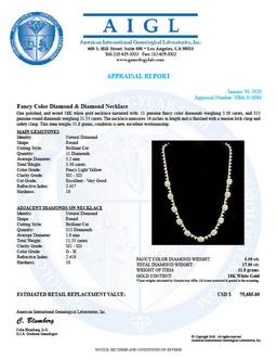 18K Gold 5.50ct Fancy Color Diamond 17.05ct Diamond Necklace
