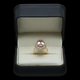 14K Gold 5.90ct Kunzite 1.76ct Diamond Ring