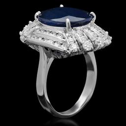 14K Gold 8.64ct Sapphire 1.95ct Diamond Ring