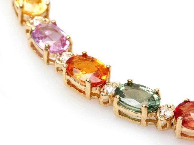 14k Gold 17ct Sapphire .70ct Diamond Bracelet