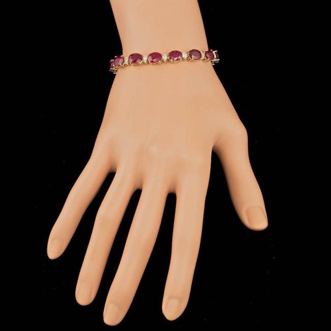 14k Gold 28.00ct Ruby 1.00ct Diamond Bracelet