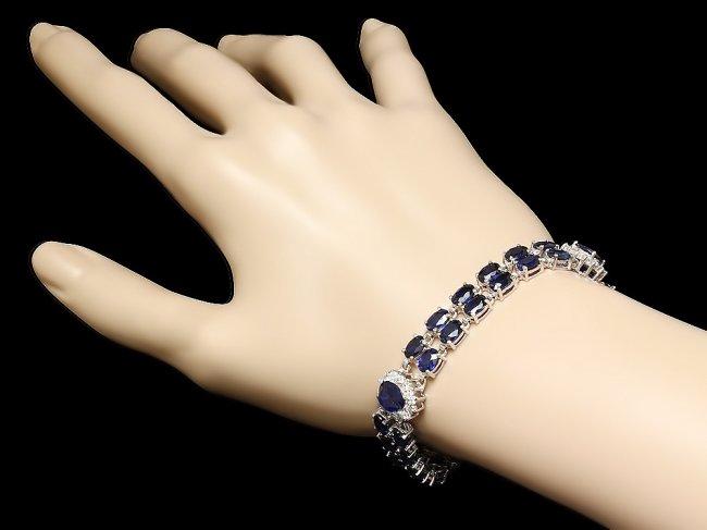 14k Gold 22ct Sapphire 1.50ct Diamond Bracelet