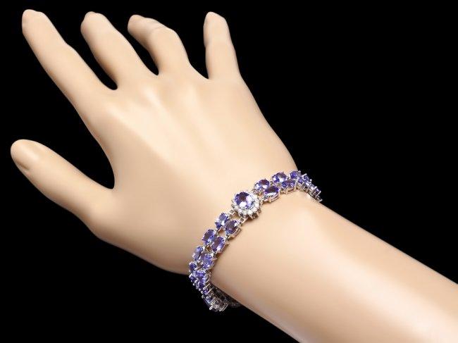 14k W Gold 20ct Tanzanite 1.35ct Diamond Bracelet