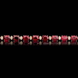 14k Gold 28.00ct Ruby 1.00ct Diamond Bracelet