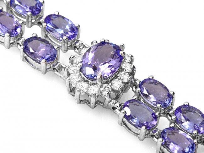 14k W Gold 20ct Tanzanite 1.35ct Diamond Bracelet