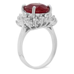 14K Gold 6.88ct Ruby 1.13ct Diamond Ring