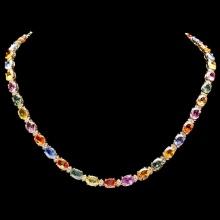 14k Gold 55ct Sapphire 2.3ct Diamond Necklace