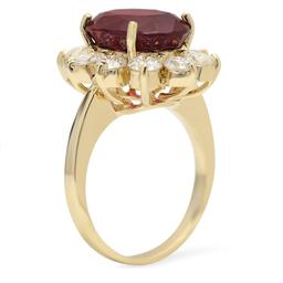 14K Gold 7.79ct Garnet 2.06ct Diamond Ring