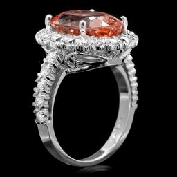 14k Gold 7.25ct Morganite 1.20ct Diamond Ring