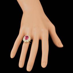 14k Yellow Gold 4.00ct Ruby 1.8ct Diamond Ring