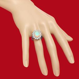 14K Gold 2.61ct Opal 1.32ct Diamond Ring