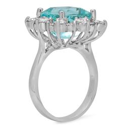 14K Gold 5.79ct Aquamarine 1.44ct Diamond Ring