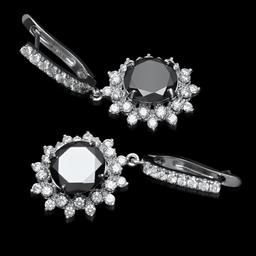 14K White Gold, 9.65cts Diamond Earrings