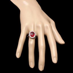 14k White Gold 6.15ct Ruby 0.80ct Diamond Ring