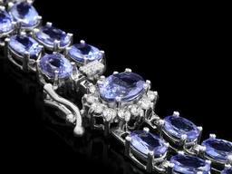 14k Gold 20ct Tanzanite .40ct Diamond Bracelet