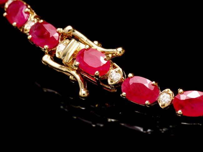 14k Gold 11.50ct Ruby 0.40ct Diamond Bracelet