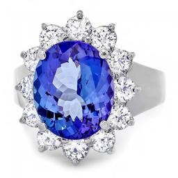 14k Gold 5.00ct Tanzanite 1.40ct Diamond Ring