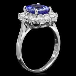 14k Gold 2.40ct Tanzanite 1.00ct Diamond Ring