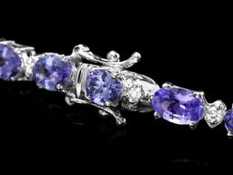 14k Gold 10ct Tanzanite 0.60ct Diamond Bracelet