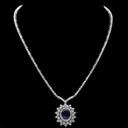 18k 6.20ct Tanzanite 10.75ct Diamond Necklace