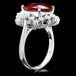 14k White Gold 9.00ct Zircon 1.15ct Diamond Ring