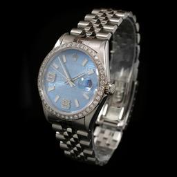 Rolex DateJust SS 36mm Custom Diamond Bezel Men's Wristwatch