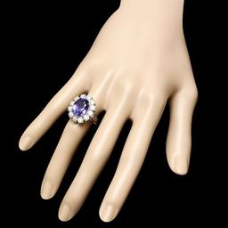 14k Gold 7.50ct Tanzanite 2.50ct Diamond Ring